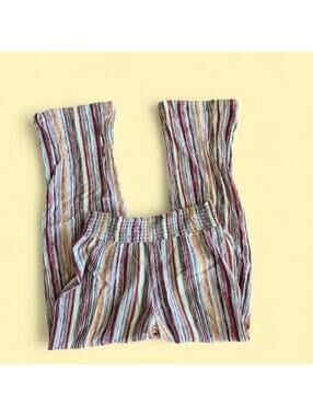 Joe Benbasset multicolored striped beach pants with elastic waistband